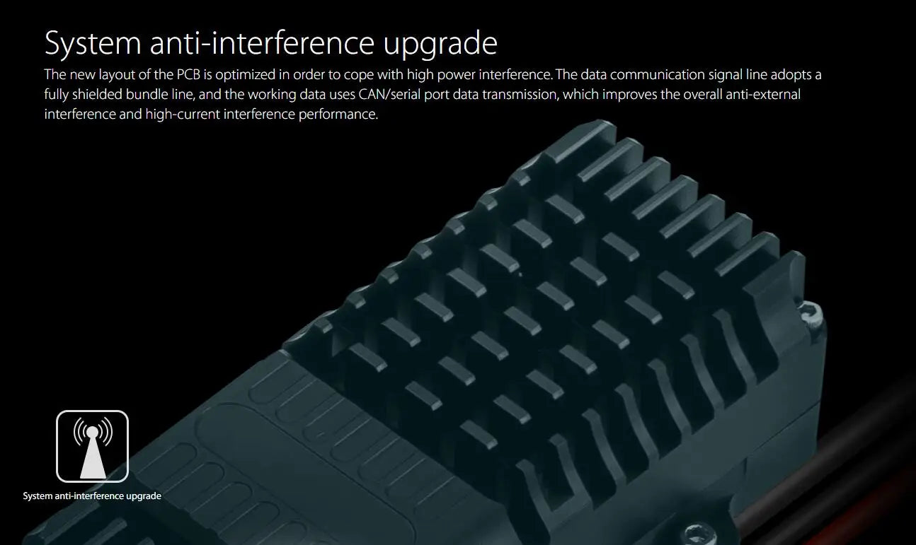 Hobbywing X11 MAX Motor, new layout of the PCB is optimized in order to cope with high-power interference .