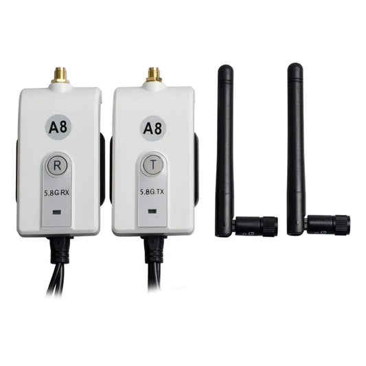 AKK A8 VTX/VRX Kit - Wireless A8-625-28 Video Transmitter & Receiver Kit for Cars, Small Trucks, Video Transmit etc. Backup Camera System