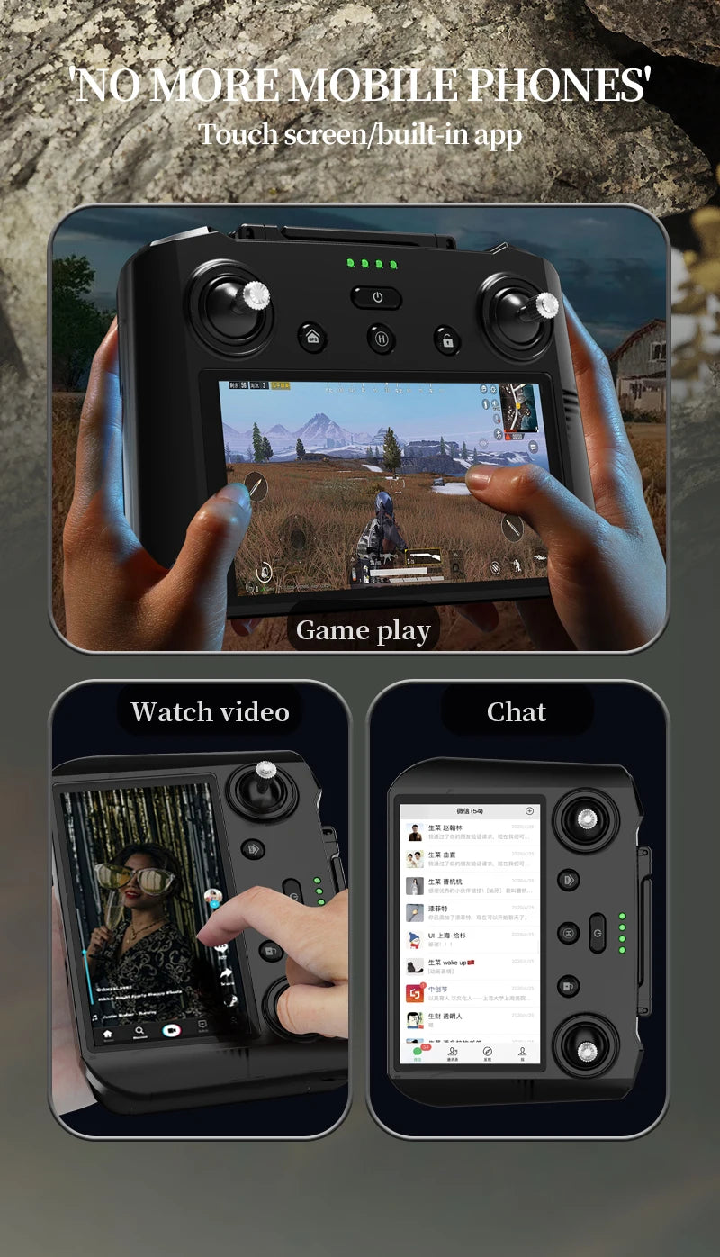 KF104 MAX2 Drone, Drone with touch screen, WiFi, and advanced features for gaming, video watching, and chatting.