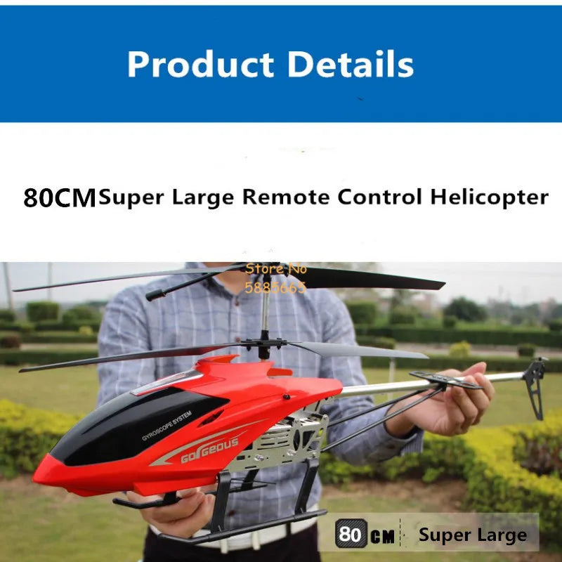 80CM Rc Helicopter, Super Large Remote Control Helicopter 'Storerno 58886 52 80 C