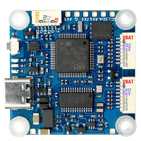 MATEK Mateksys FLIGHT CONTROLLER F405-HDTE 4 a 916V BEC for DJI OSD or analog VTX.