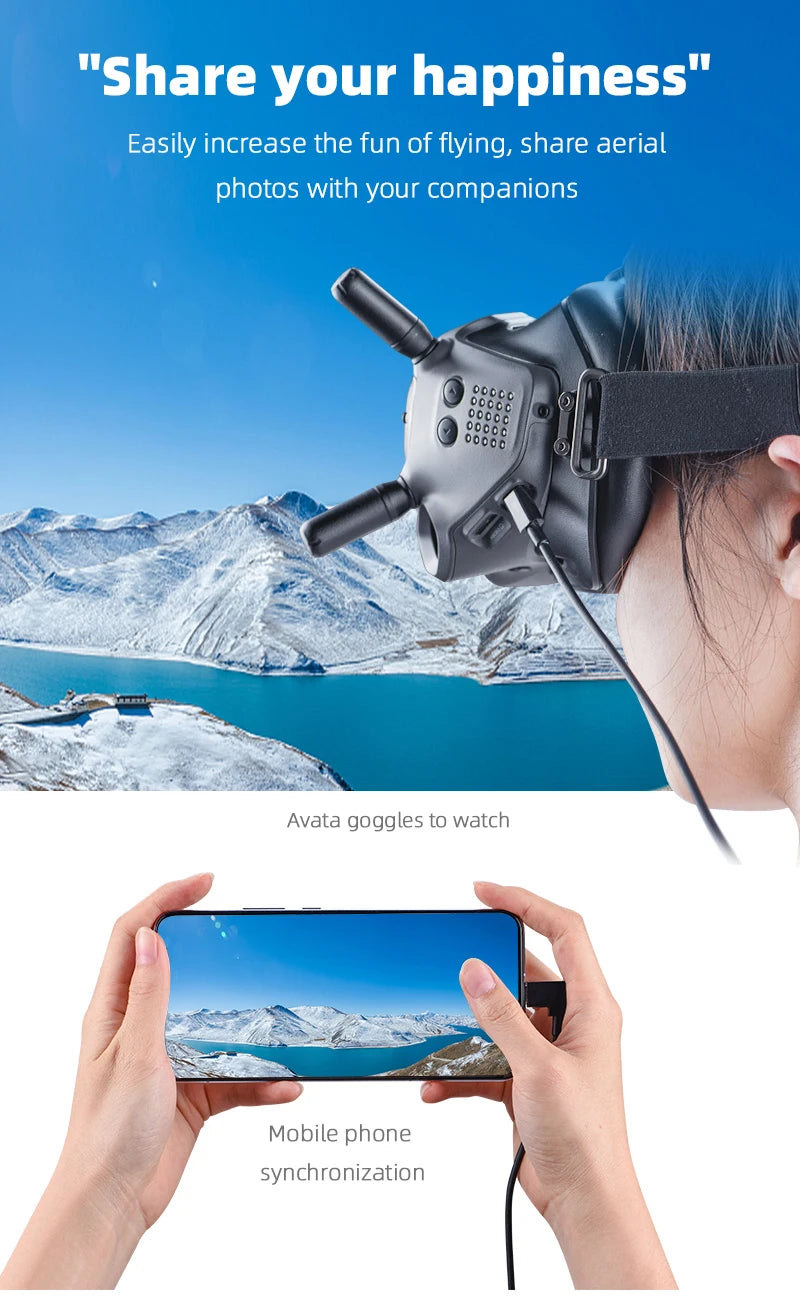 share aerial photos with your companions Avata goggles to watch mobile phone 