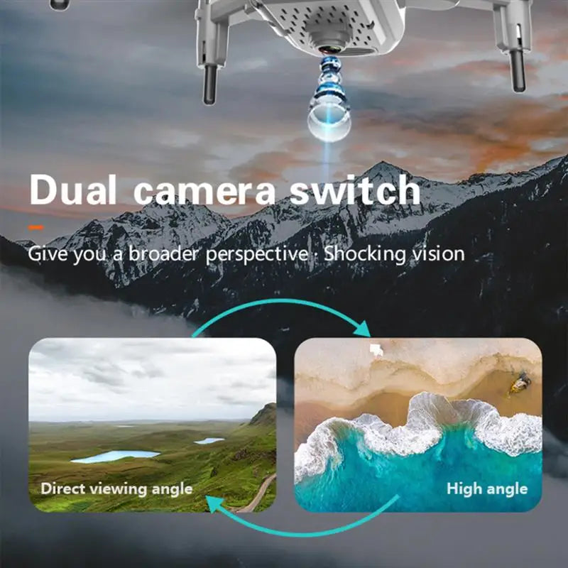 Q12 Drone, dual camera switch give you a broader perspective : shocking vision