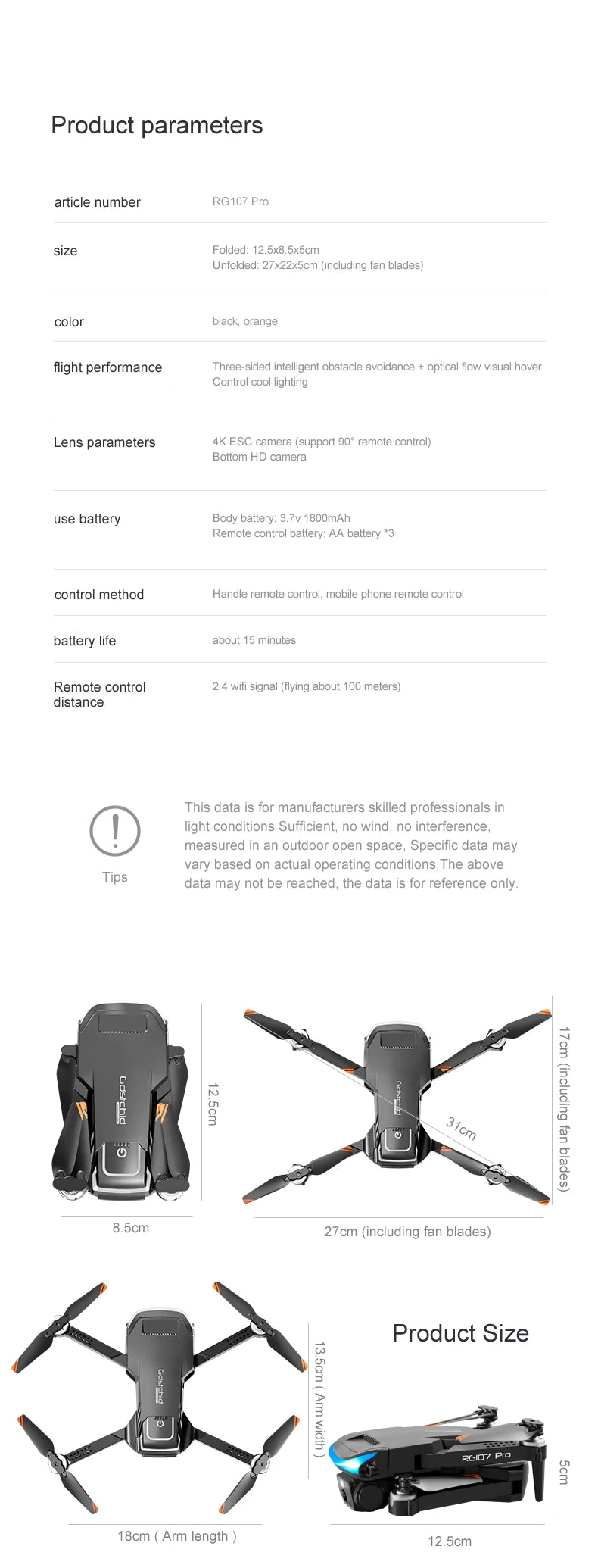 2024 NEW RG107 Drone, RG107 Drone - Obsta