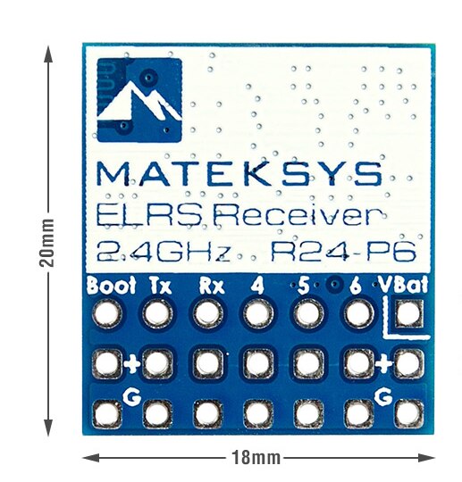 MATEK  R24-P6, MATEKSYS ELRSReceiver 2.4GHz R24-P6