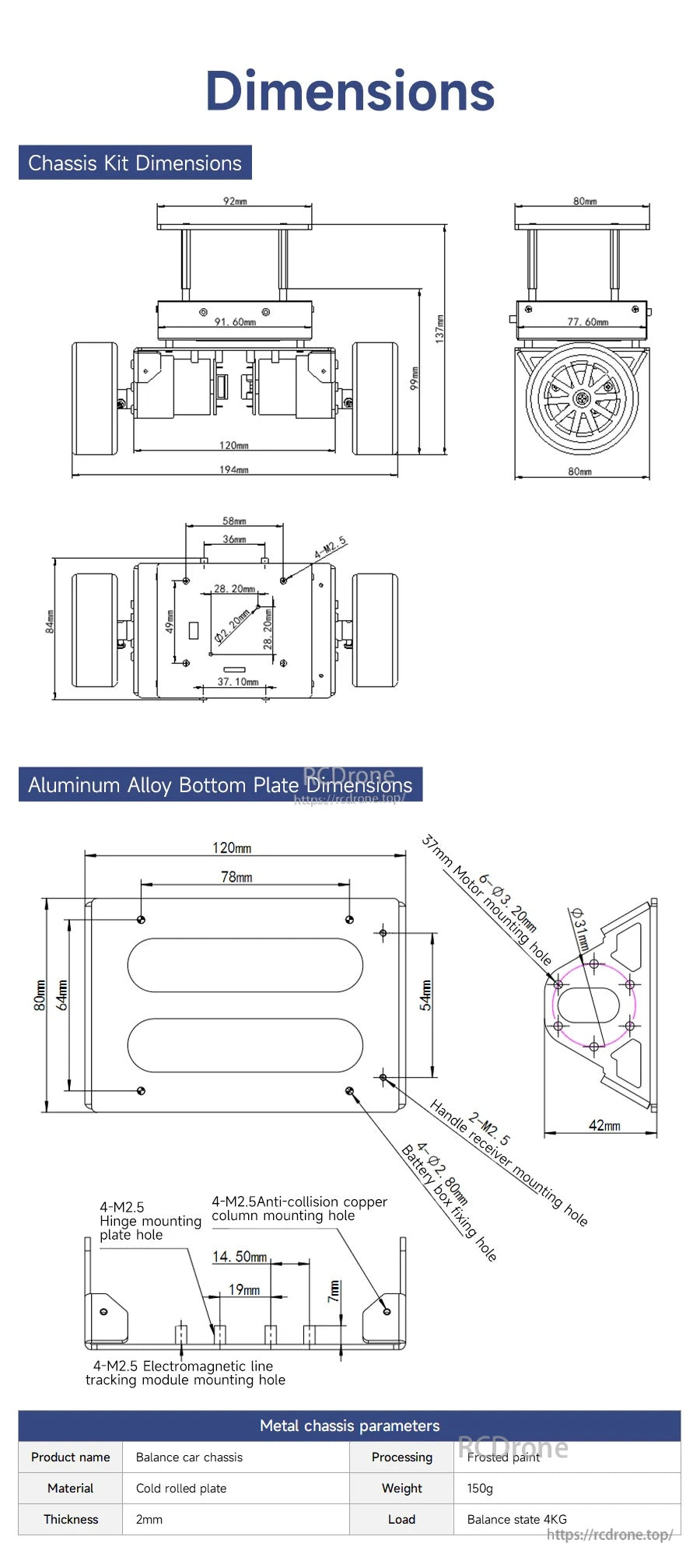Self-balancing Robot Car Chassis Kit