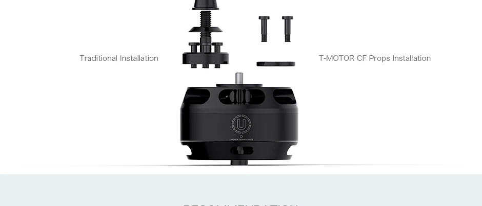 T-MOTOR U7 KV280 KV460 KV490 U-POWER Motor For UAV Multirotor Drones Rotors Hexacopter 13 TI Traditional Installation T-MOTOR CF Props
