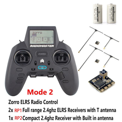 RadioMaster Zorro With Battery Hall Handle Remote Control CC2500 JP4IN1 Multi-Protocol ELRS TX High Frequency Configurations - RCDrone