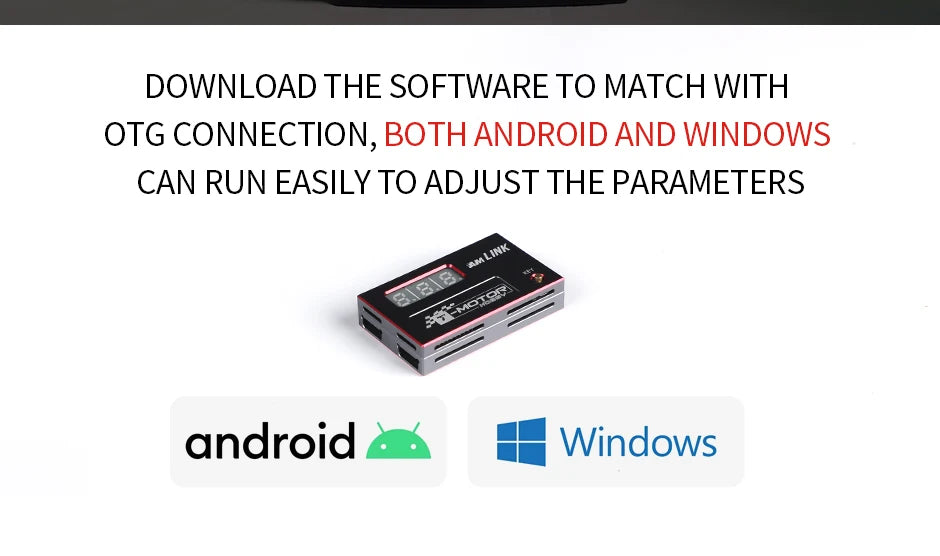 T-MOTOR AM LINK ESC, DOWNLOAD THE SOFTWARE TO MATCH WITH OTG CONNECTION
