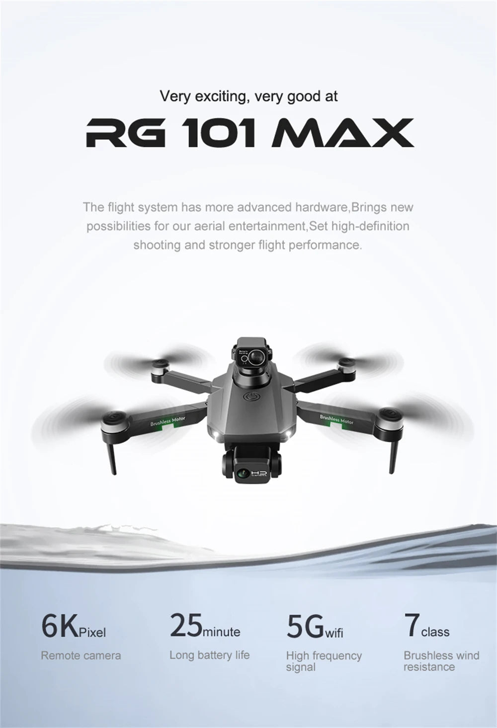 RG101 MAX Drone - 4K HD Professional Dual RC HD Camera GPS FPV 3Km Aerial Photography Brushless Motor Foldable Quadcopter Professional Camera Drone 23 RG101 MAX Drone, high-definition shooting and stronger flight performance at RG 101 MAX .