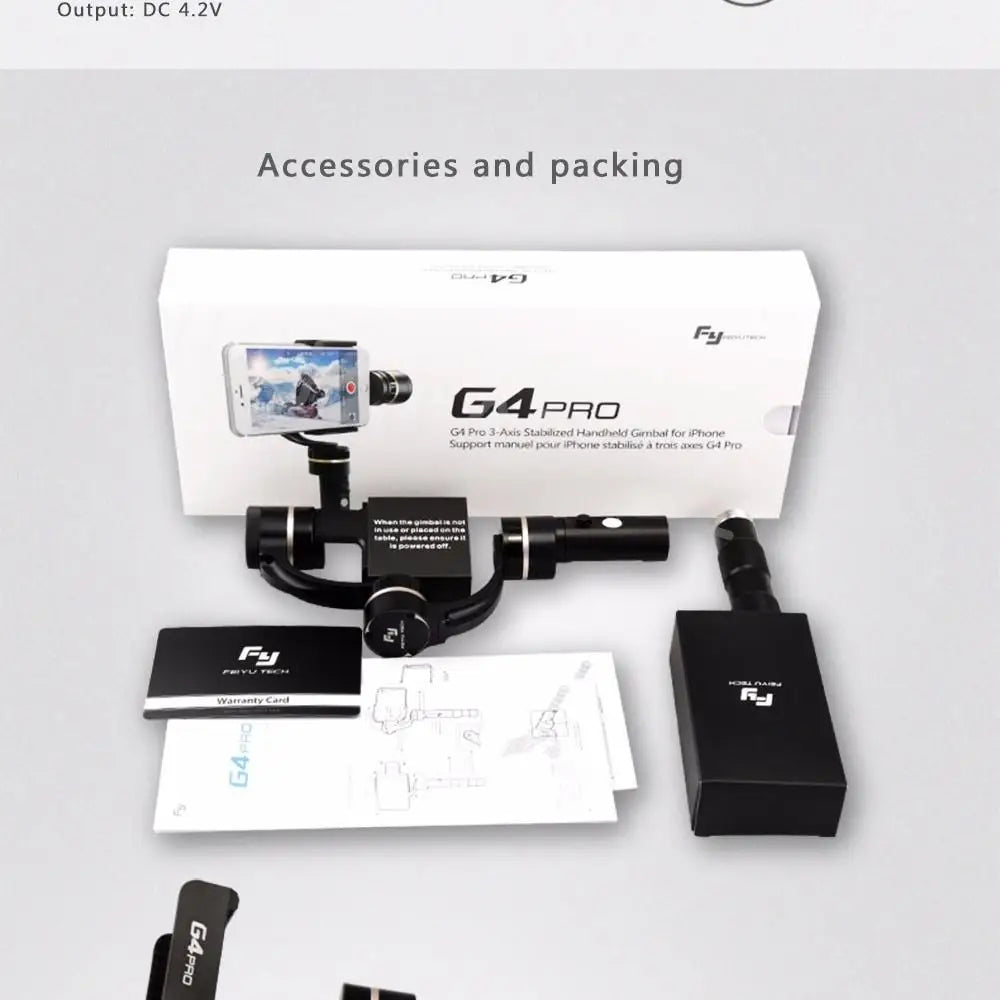 Output: DC 4.2v Accessories and packing F4 G4PRO Gino 3-r