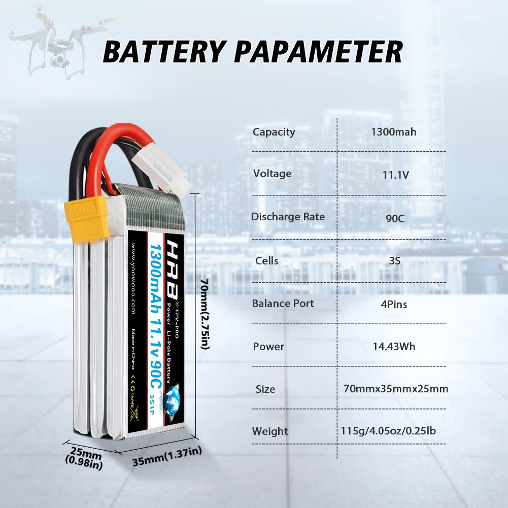 BATTERY PAPAMETER Capacity 1300mah Voltage 1