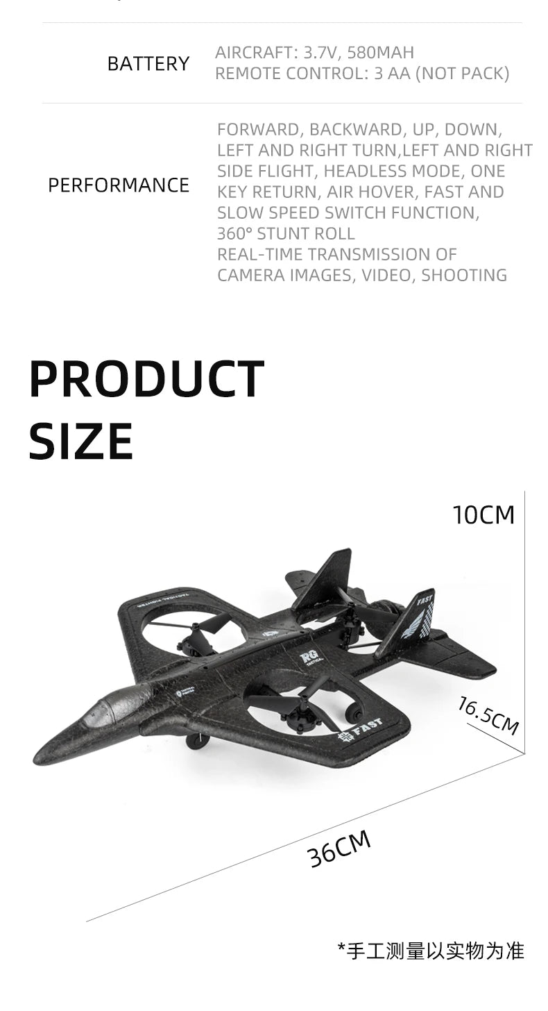 X66 Foam RC Airplane - with 108p 120° Wide Angle Camera Radio Controlled Palne Remote Control Aircraft Fighter Drone Toys for Boys 18 X66 Foam RC Airplane, AIRCRAFT: 3.7V, 580MAH BATTERY REMO