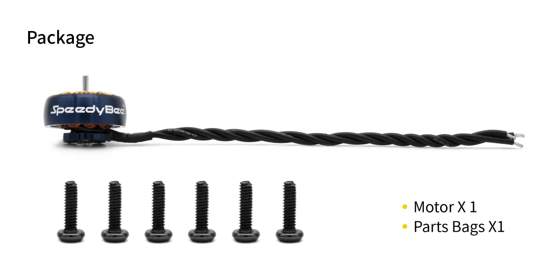 SpeedyBee 1404 4500KV Motor for Flex25 Cinewhoop 8 SpeedyBee 1404 4500KV Motor, Package speedYBce LAIIII Frto BagsX
