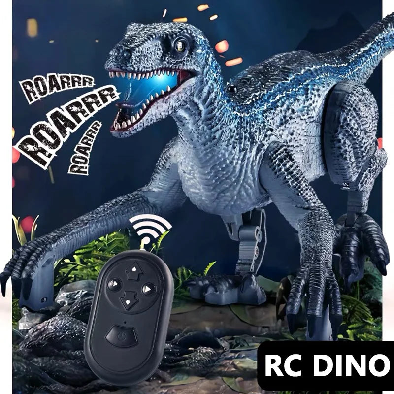 Electric Walking Remote Controlled Spray Dinosaur, 1 minute standby; Body swing once every 20 seconds, with lights and low sleep music;