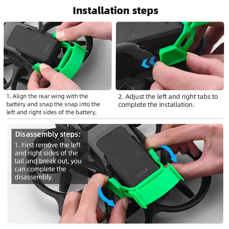 Flight Tail for DJI Avata - Battery Protection Cover Flying Tail Battery Quick-Release Disassembly Clip Drone Accessories 13 Flight Tail for DJI Avata, yoU can complete the disassembly steps: 1 . first