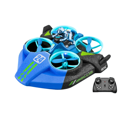 4DRC V24 Mini RC Drone 3-in-1 Sea/Land/Air Hovercraft, Altitude Hold, Headless Mode, 2.4GHz Quadcopter Boat Toy