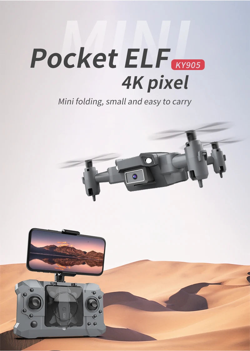 QJ KY905 Mini Drone, pocket elf ky905 4k pixel mini folding,
