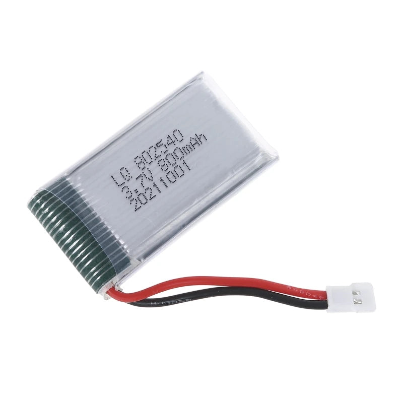 3.7V 800mAh 802540 Drone Battery, RCDrone H58A4NB703277 drone battery features 3.7V 800mAh rechargeable capacity, pure cobalt material, and lightweight design.