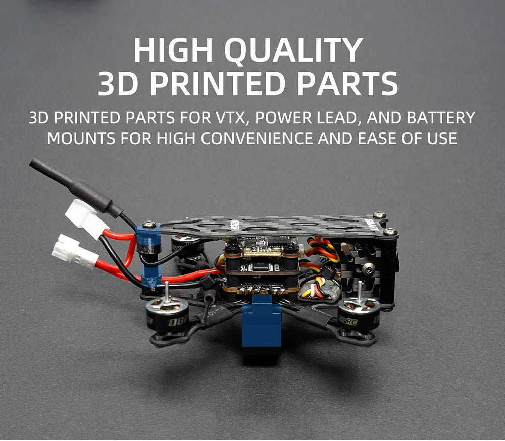 GEPRC SMART16 Freestyle FPV Racing Drone STABLE F411 BLheli_S 12A 5.8G 200mW 2S 78mm 1.6inch Tiny Quadcopter RTF 15 3D PRINTED PARTS FOR VTX, POWER LEAD, AND