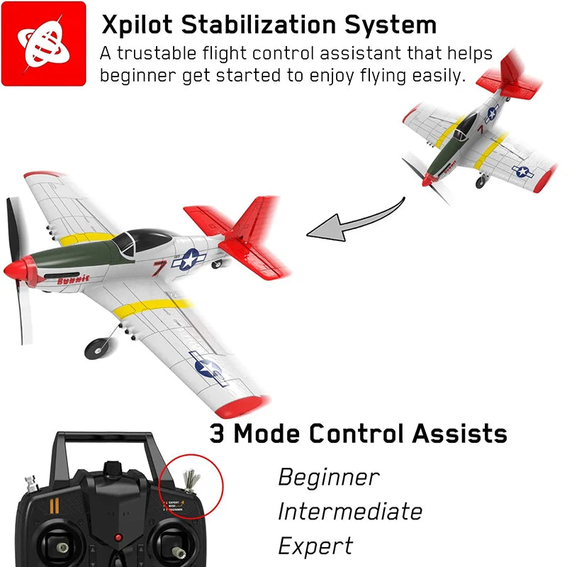 Volantex RC 761-5 RTF Airplane - 4CH RC Trainer Airplane Mustang P51 RTF with Xpilot Stabilization System Remote Control Plane Toys for Boys Beginner 10 Volantex RC 761-5 RTF Airplane, Xpilot Stabilization System A trustable flight control assistant that helps beginner get started to