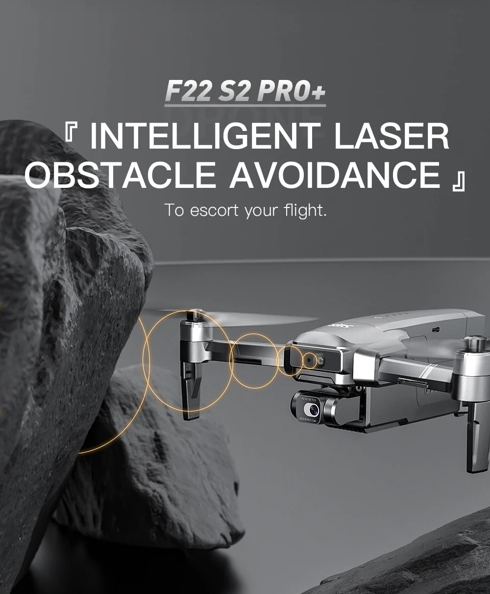 SJRC F22 S2 Pro + Drone, Intelligent laser obstacle avoidance system guides your flight, ensuring a safe and smooth journey.