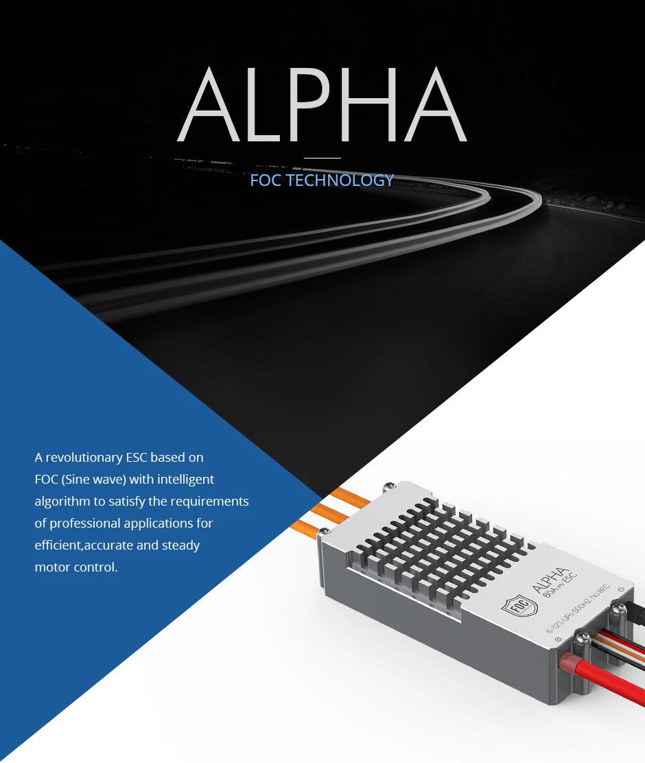 T-motor ALPHA 80A 12S HV FOC ESC, ALPHA FOC TECHNOLOGY revolutionary ESC based on FOC (