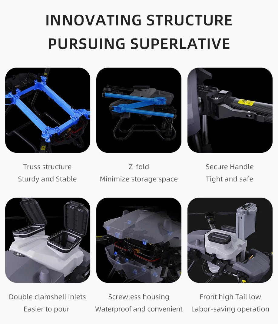 EFT Z50 50L Agriculture Drone, Truss structure Z-fold Secure Handle Sturdy and Stable Minim