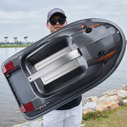 HJ817 RC Fishing Boats, GPS Auto‑Return, 500m Range, 12V 12000mAh, 3‑Hopper Bait, Dual Motors, 9KM/H, Voice & Cruise