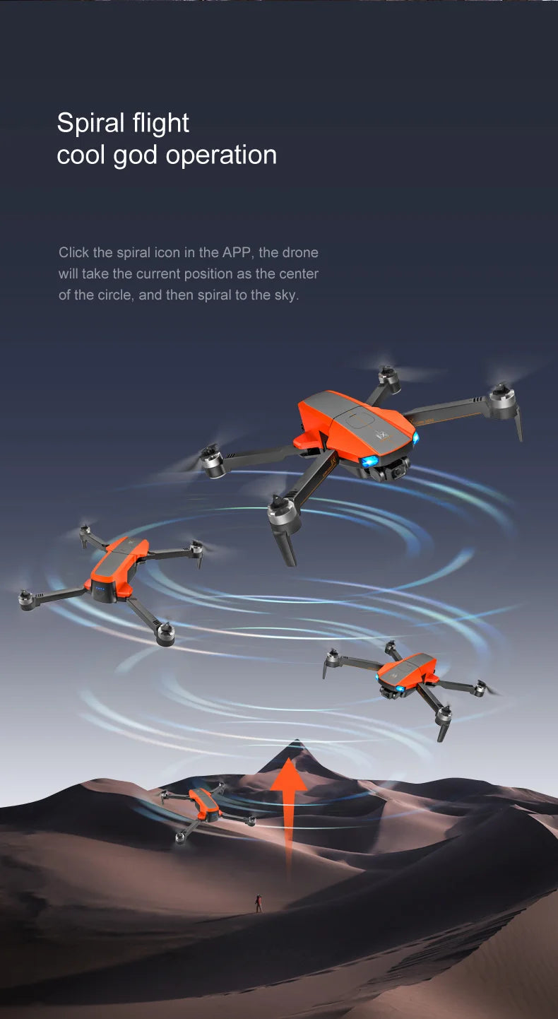 MS-712 drone, the drone will take the current position as the center of the circle; then spiral to the sky