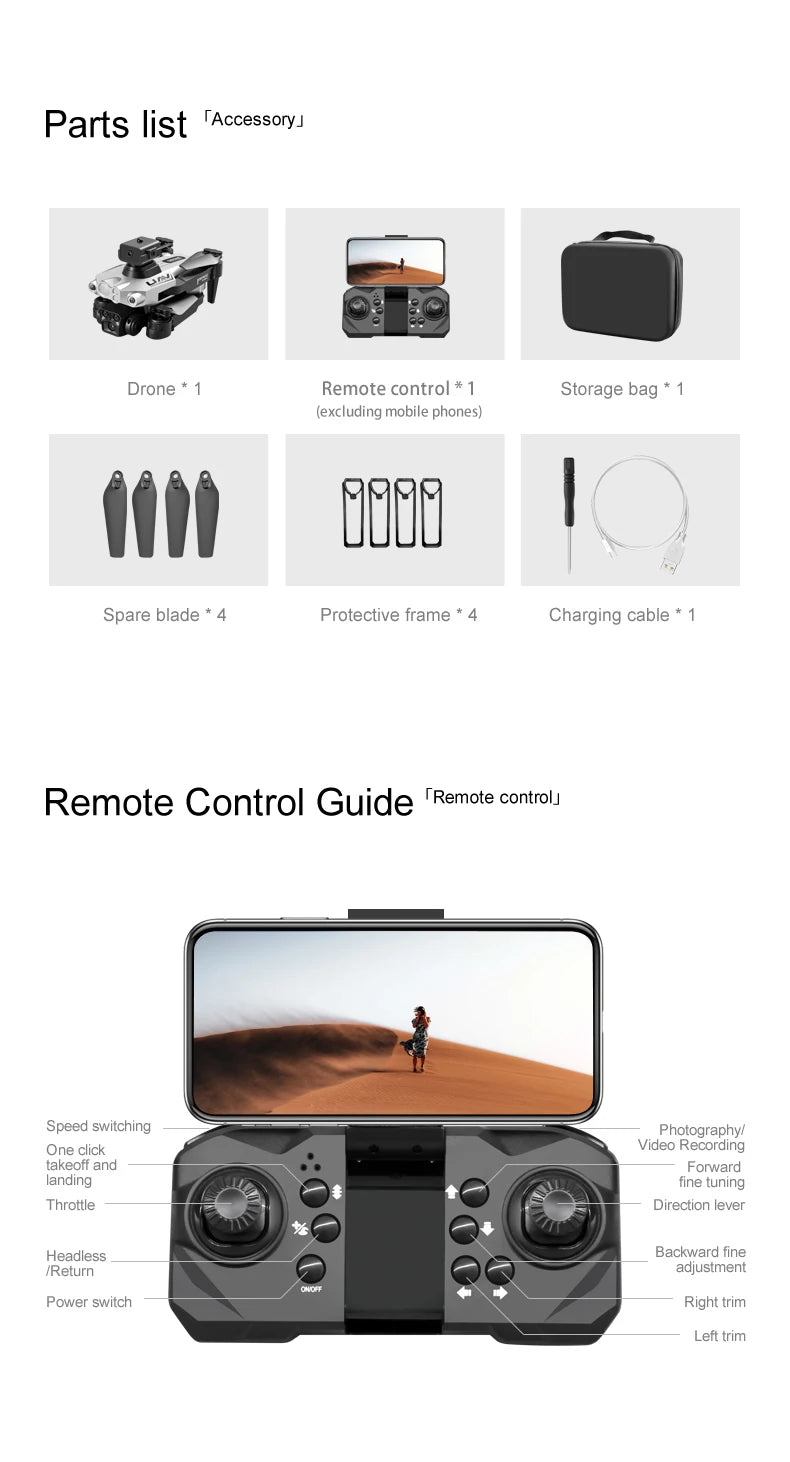 LU200 Drone - 8K GPS Professional Aerial Photography WIFI Optical Flow Localization Four-way Obstacle Avoidance Quadcopter 30 LU200 Drone, parts list taccessoryj drone remote control rre