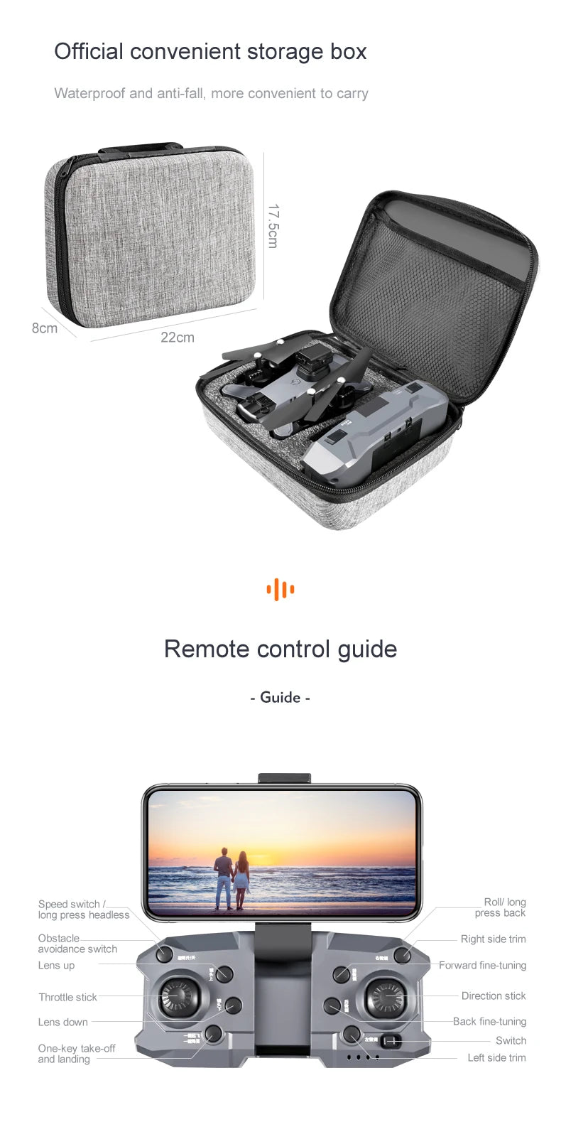 Q7 Drone, official convenient storage box waterproof and anti-fall; more convenient t