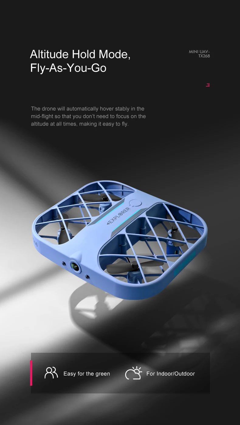 JJRC H107 Mini Drone, drone will automatically hover in the mid-flight so that you dont