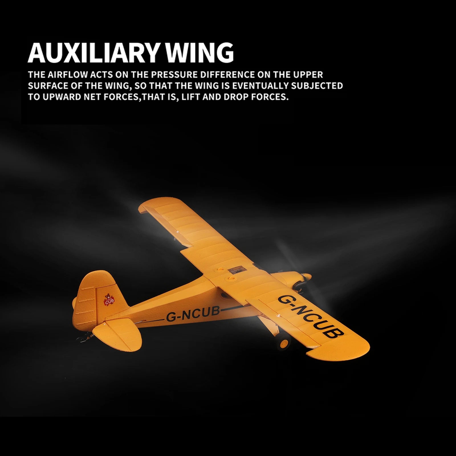 A160 RC Airplane, AUXILIARY WING THE AIRFLOW ACTS ON THE 