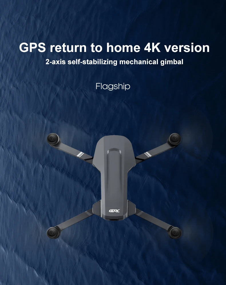 F4 Drone, GPS return to home 4K version 2-axis self-stabilizing mechanical gimbal