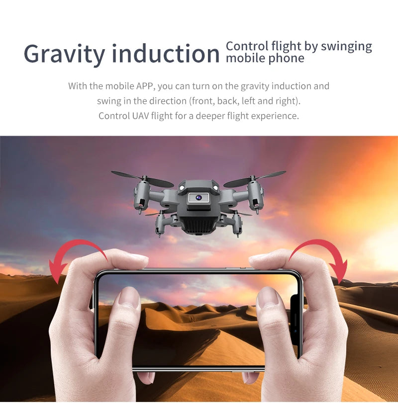 QJ KY905 Mini Drone - Profesional 4K Camera Wifi FPV Foldable Dron Quadcopter One-Key Return 360 Rolling RC Helicopter Kid Toys 48 QJ KY905 Mini Drone, mobile app allows you to control flight by swinging gravity induction mobile