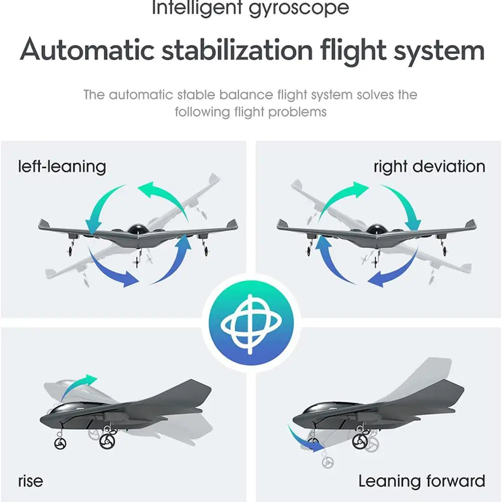 B2 RC Airplane, Intelligent gyroscope The automatic stable balance flight system solves the following flight problems