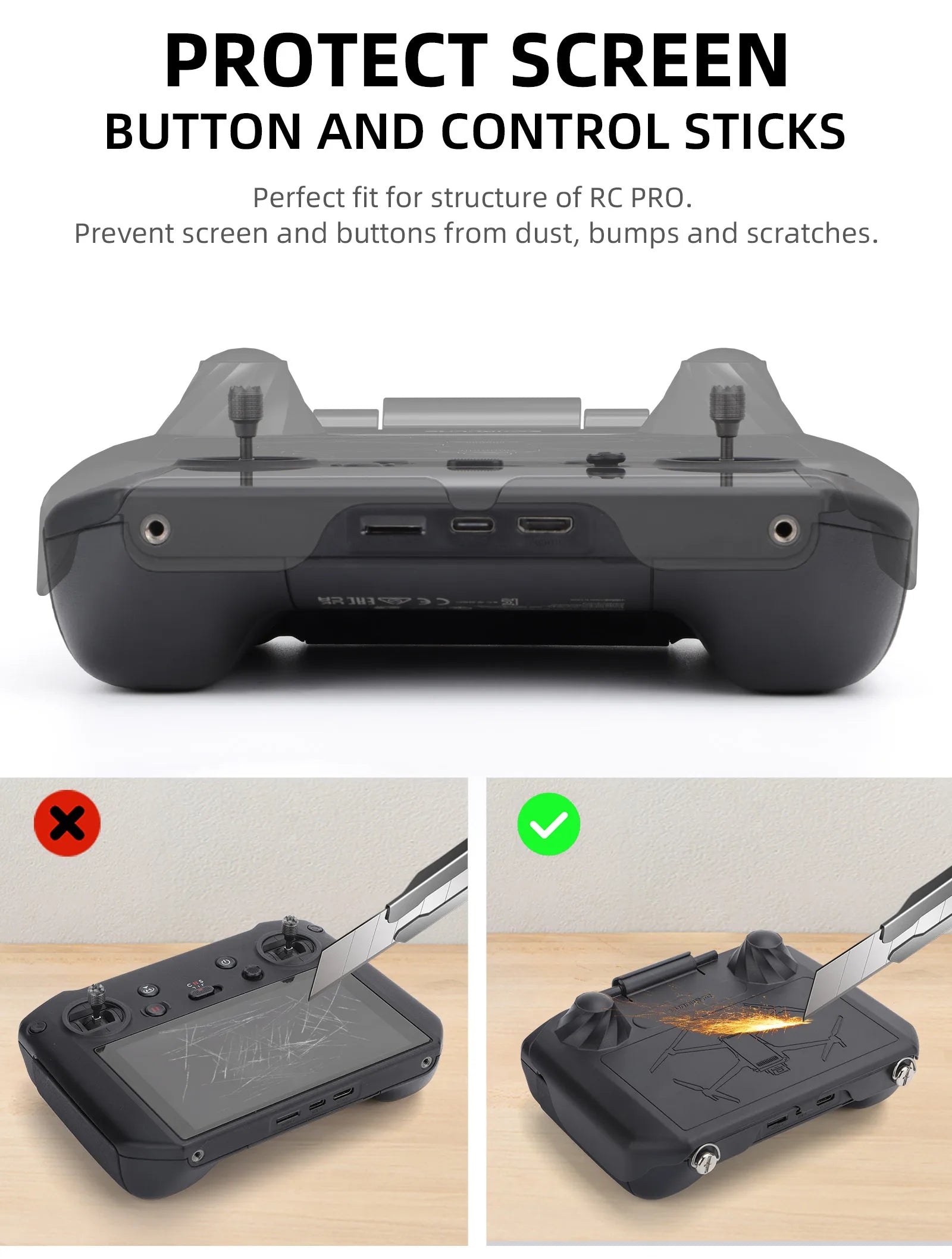 Remote Controller Sun Hood for DJI RC PRO Remote Cover for DJI Mini 3 Pro RC Controller Case Lanyard Accessories 23 Ceima's RC PRO screen and buttons are designed to withstand dust, bump
