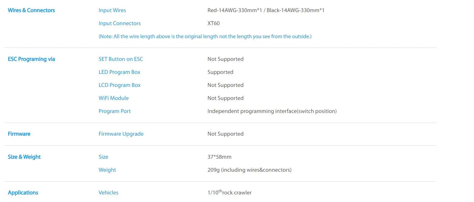 HobbyWing QuicRun Fusion Pro - 540 2300KV Brushless Sensory Motor Built In 60A ESC 2 in 1 for RC 1/10 Climbing Car 11 HobbyWing QuicRun Fusion Pro, All the wire length above is the original length not the length you see from the outside:)