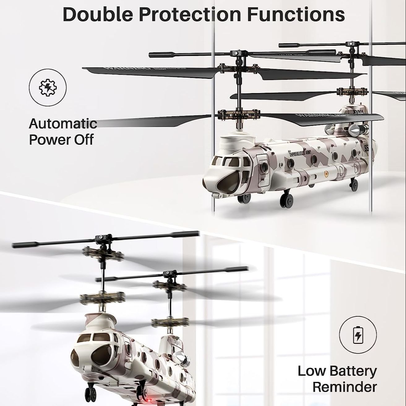 Double Protection Functions Automatic Power Off Low Battery Re