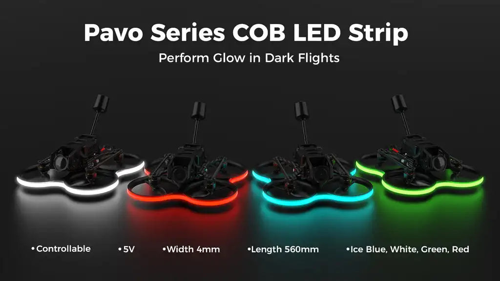 BETAFPV Pavo20 Brushless BWhoop Frame, Pavo Series COB LED Strip Perform Glow in Dark Flights Controllable '