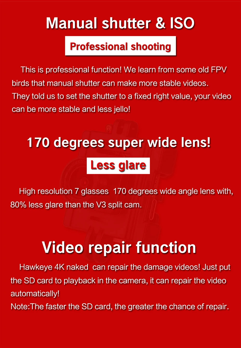 manual shutter can make more stable videos . the faster the SD card, the greater the chance