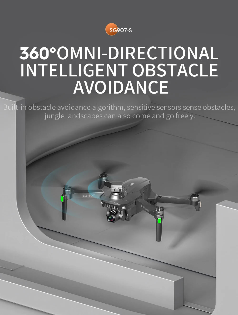 SG907S Drone - 4K HD GPS Auto-Return High Performance Obstacle Avoidance Long Range Remote Control Aircraft Plane Toy Professional Camera Drone 16 SG907S Drone, SG9O7-$ 360'OMNI-DIRECTIONAL INTELLIGENT