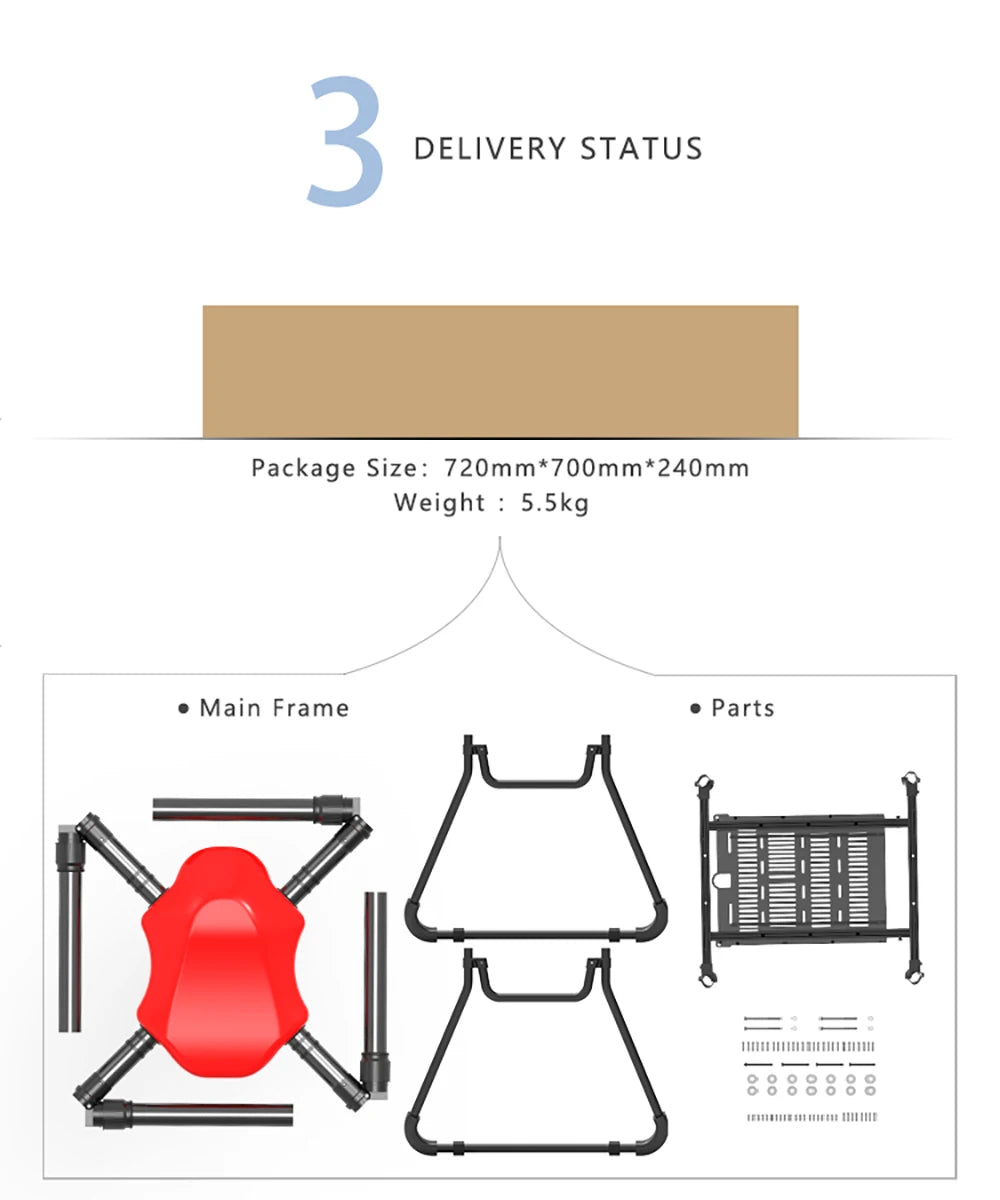 Dreameagle YS10 Transport Drone Frame with Hobbywing X9 Plus JIYI KX Flight Controller for industrial use, suitable for carrying payloads up to 10KG.