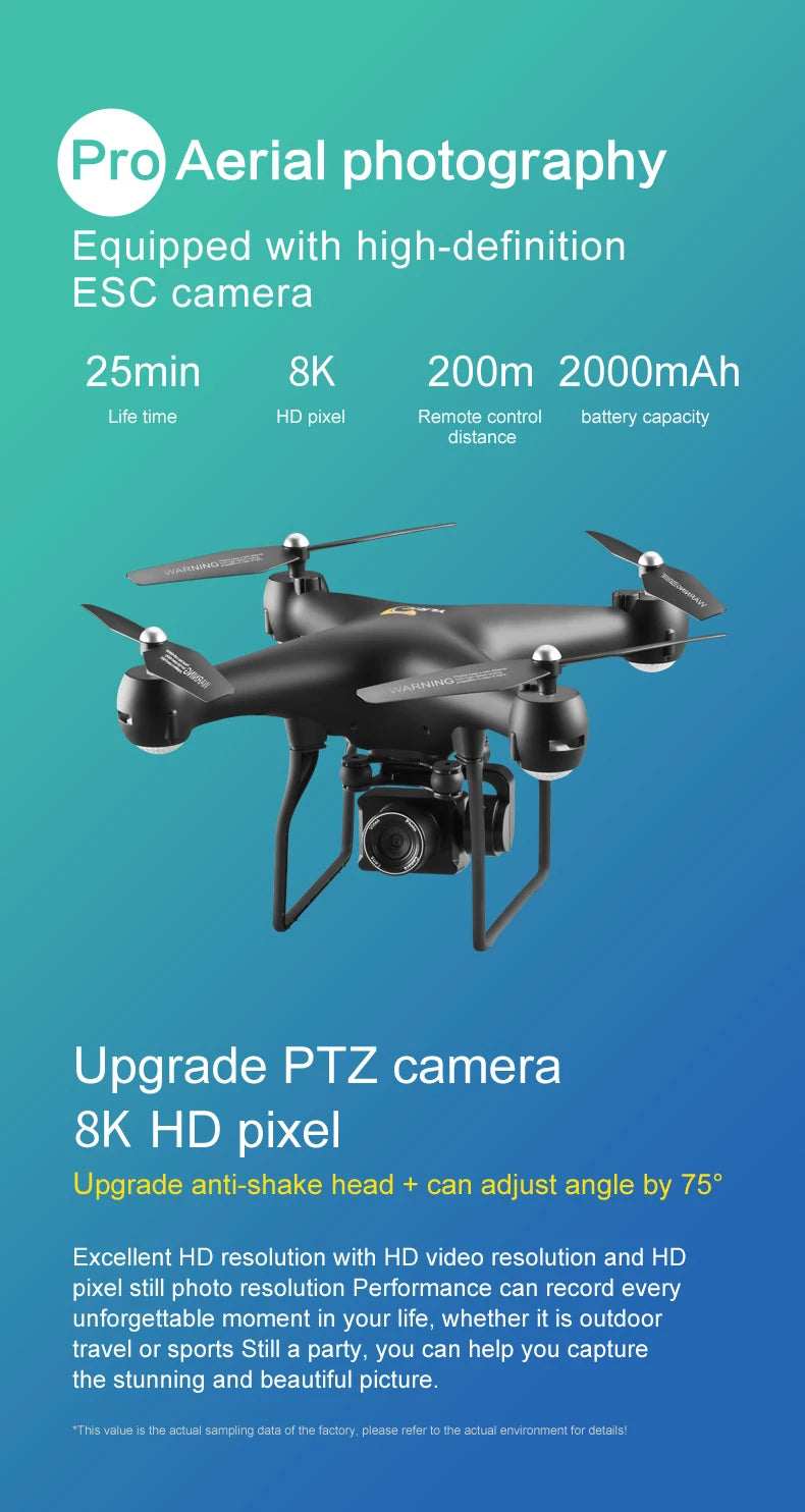 S32T Pro Drone - 8K RCWiFi Camera 4K HD Foldable Professiona RC Quadcopter Helicopter High Hold Mode FPV Long Fly Helicopter 18 S32T Pro Drone, aerial photography equipped with high-definition esc camera 25min