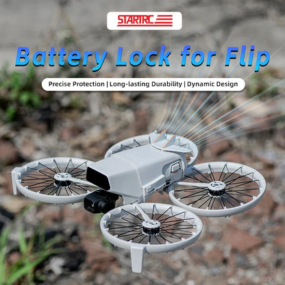 STARTRC Battery Lock for Flip: lightweight (22g), durable, precisely designed (82.61×70×71.43mm) for secure battery protection and dynamic performance.