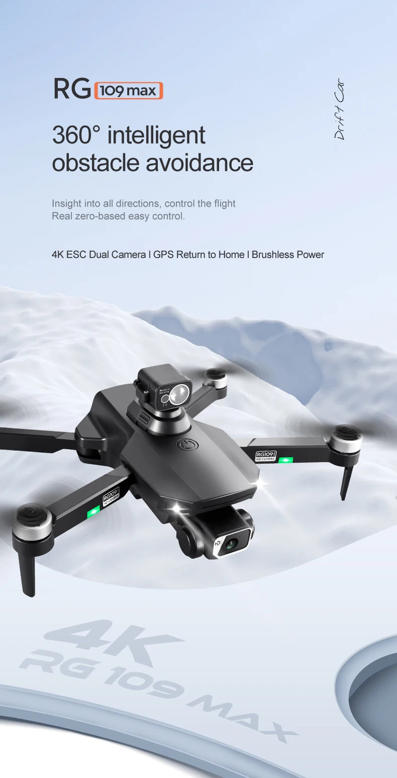 RG109 PRO MAX GPS Drone, 4K ESC Dual Camera GPS Return to Home Brushless Power R6lo? 6