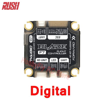 RUSHFPV RUSH BLADE V2 Stack - F722 Analog Digital Flight Controller + Extreme 60A 128K BLHELI32 4in1 ESC for FPV Drone