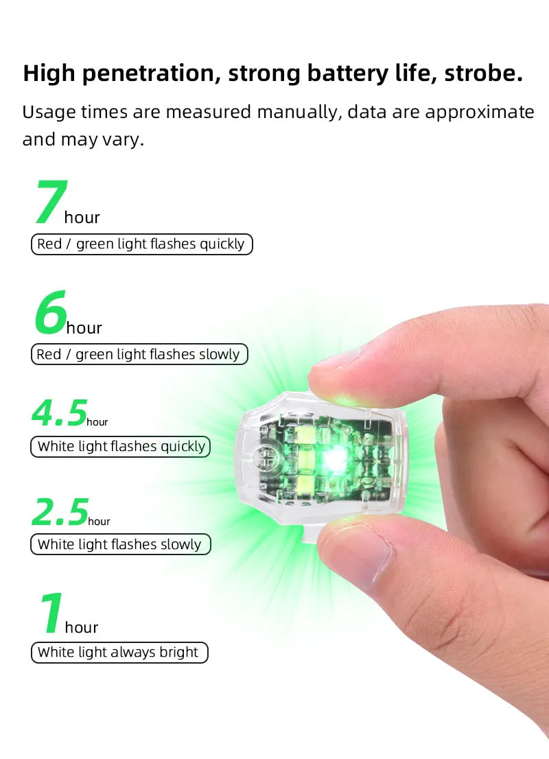 LED Strobe Light Warning Light for DJI AVATA/DJI Mini 3 Pro Drone Anti-collision Signal Light Signal Indicator Motorcycle Bicycle 15 LED, use times are measured manually, data are approximate and may vary . red green light flashe