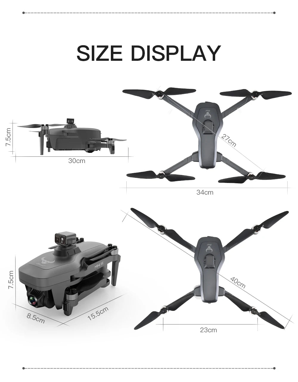 ZLL SG906 MINI SE Drone, official standard aircraft x1 remote control x2 spare screws (grain) x